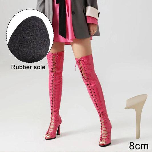 Hipstar - Over-the-knee Flared Heel  Boots