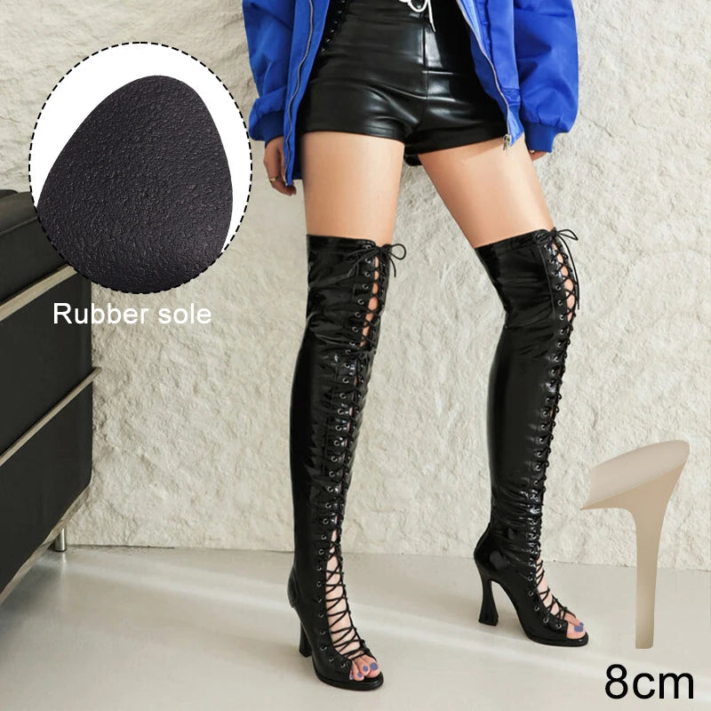 Hipstar - Over-the-knee Flared Heel  Boots